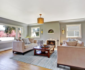 Homeroots 8' X 11' Blue And Gray Ombre Hand Woven Area Rug Blue,Gray,Purple Viscose 511738