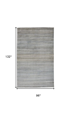 HomeRoots 5' Hand-Woven Ombre Area Rug - Unique Artisan Craftsmanship in Soothing Blue and Green Tones 8' X 11' 511738