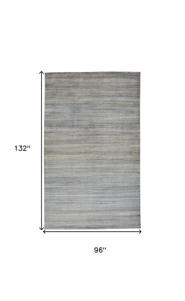 HomeRoots 5' Hand-Woven Ombre Area Rug - Unique Artisan Craftsmanship in Soothing Blue and Green Tones 8' X 11' 511738