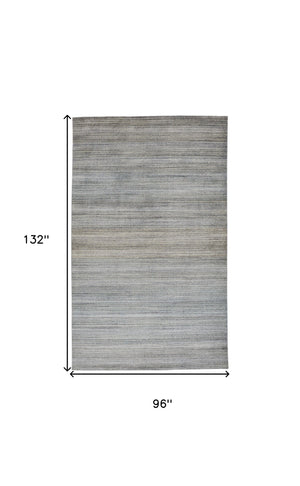 Homeroots 8' X 11' Blue And Gray Ombre Hand Woven Area Rug Blue,Gray,Purple Viscose 511738