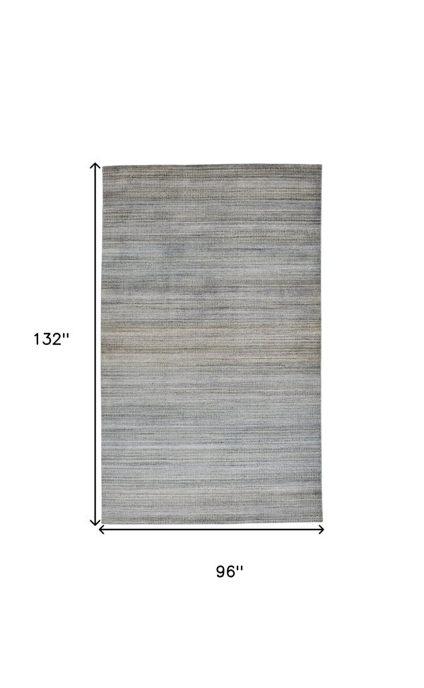 Homeroots 8' X 11' Blue And Gray Ombre Hand Woven Area Rug Blue,Gray,Purple Viscose 511738