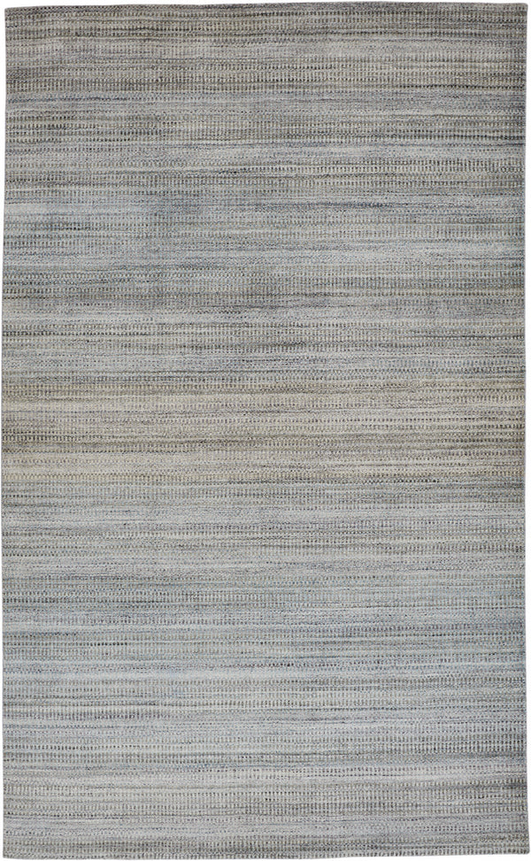 Homeroots 10' X 13' Blue Gray And Purple Ombre Hand Woven Area Rug Blue,Gray,Purple Viscose 511739
