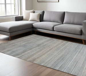 HomeRoots 5' Hand-Woven Ombre Area Rug - Unique Artisan Craftsmanship in Soothing Blue and Green Tones 10' X 13' 511739