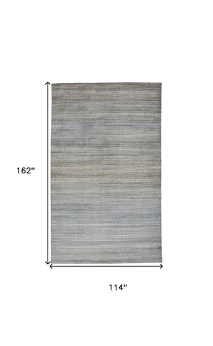 HomeRoots 5' Hand-Woven Ombre Area Rug - Unique Artisan Craftsmanship in Soothing Blue and Green Tones 10' X 13' 511739