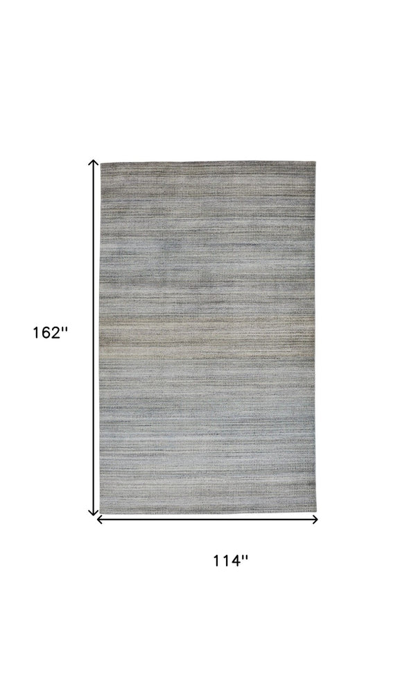 HomeRoots 5' Hand-Woven Ombre Area Rug - Unique Artisan Craftsmanship in Soothing Blue and Green Tones 10' X 13' 511739