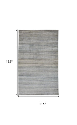Homeroots 10' X 13' Blue Gray And Purple Ombre Hand Woven Area Rug Blue,Gray,Purple Viscose 511739