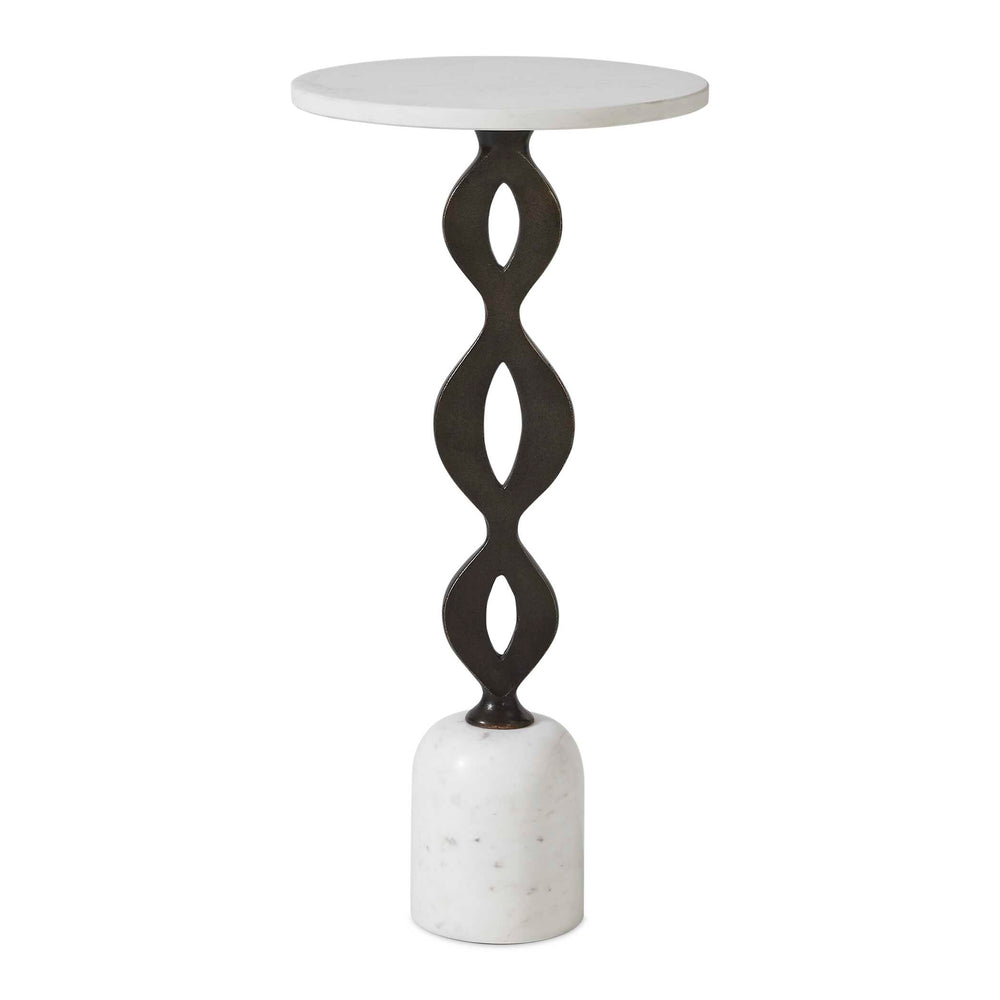 Uttermost Uttermost Ila Marble Top Drink Table with Bronze Cast Iron Stem for Modern Decor 51173