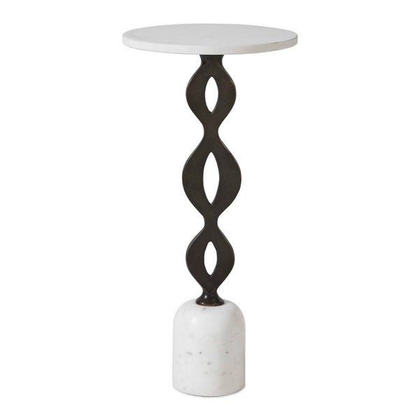 Uttermost Uttermost Ila Marble Top Drink Table with Bronze Cast Iron Stem for Modern Decor 51173