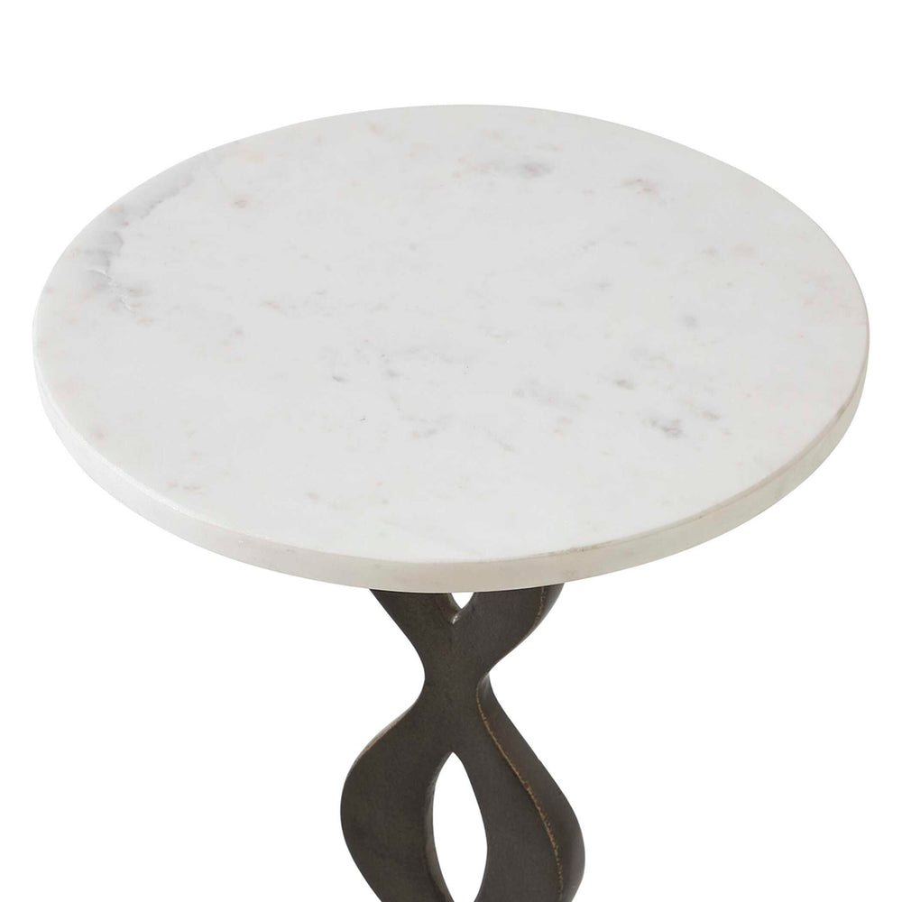 Uttermost Uttermost Ila Marble Top Drink Table with Bronze Cast Iron Stem for Modern Decor 51173