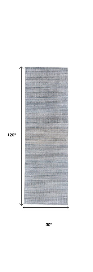 Homeroots 10' Gray And Purple Ombre Hand Woven Runner Rug Blue,Gray,Purple Wool Blend 511740
