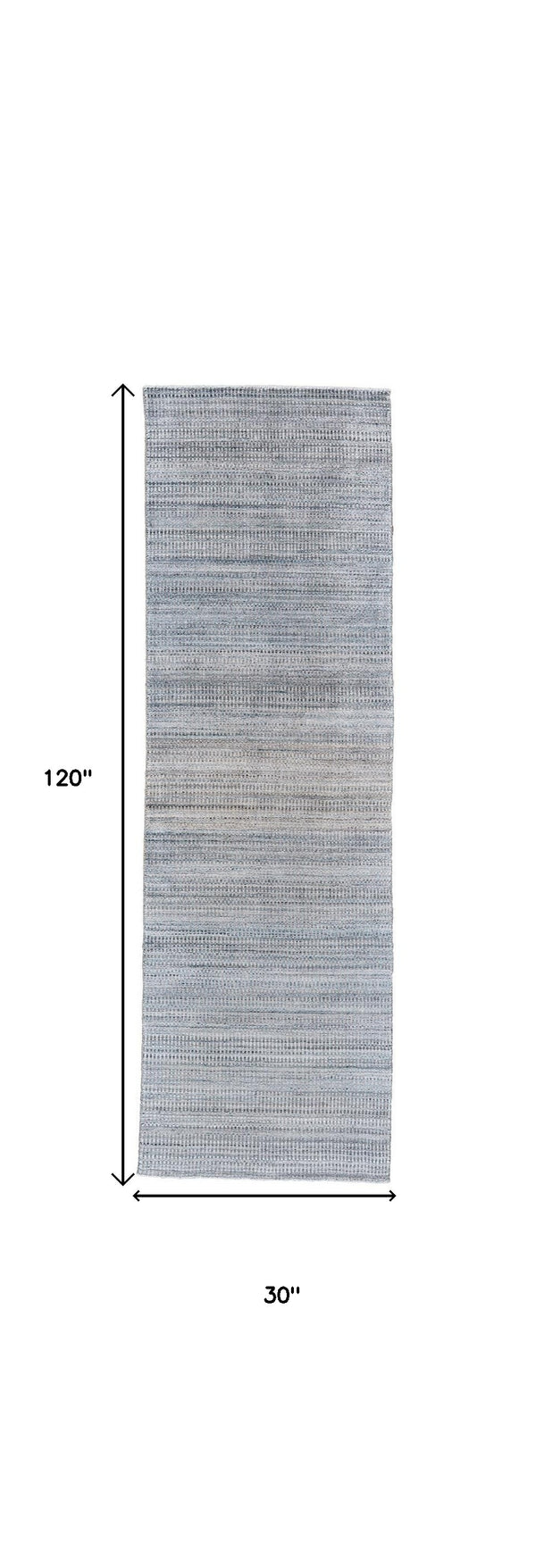 Homeroots 10' Gray And Purple Ombre Hand Woven Runner Rug Blue,Gray,Purple Wool Blend 511740