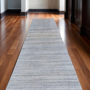 HomeRoots 5' Hand-Woven Ombre Area Rug - Unique Artisan Craftsmanship in Soothing Blue and Green Tones 10' Runner 511740