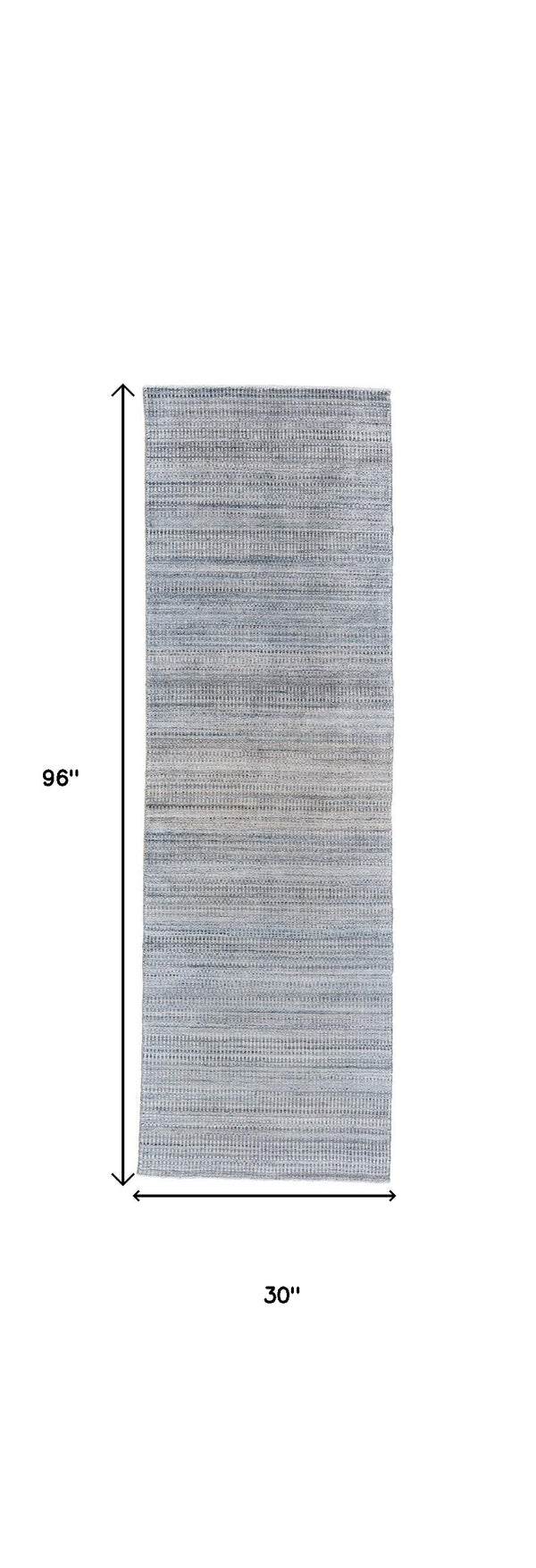 Homeroots 8' Gray And Purple Ombre Hand Woven Runner Rug Blue,Gray,Purple Wool Blend 511741
