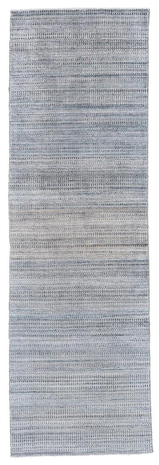 Homeroots 8' Gray And Purple Ombre Hand Woven Runner Rug Blue,Gray,Purple Wool Blend 511741