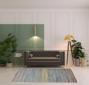 Homeroots 5' X 8' Blue Purple And Tan Ombre Hand Woven Area Rug Blue,Purple,Tan Viscose 511744