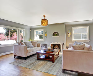 Homeroots 10' X 13' Blue Purple And Tan Ombre Hand Woven Area Rug Blue,Purple,Tan Viscose 511746