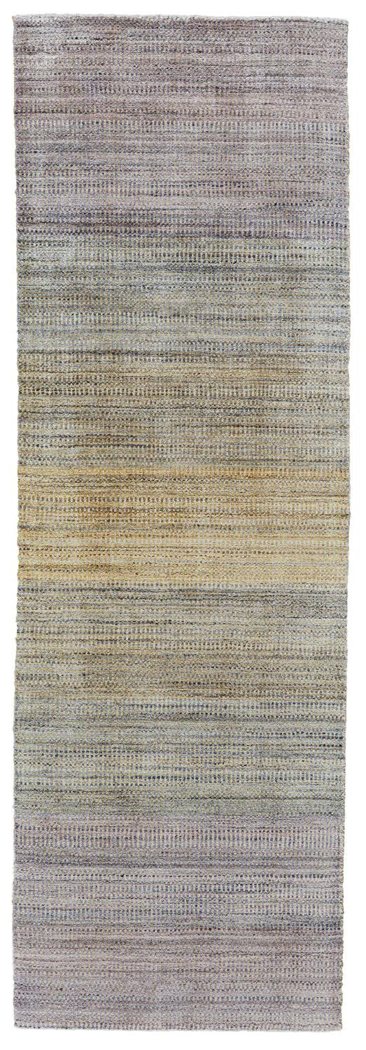 Homeroots 10' Beige And Purple Ombre Hand Woven Runner Rug Blue,Purple,Tan Wool Blend 511747