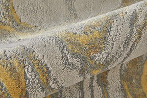 Homeroots 5' X 8' Gold Ivory And Gray Abstract Stain Resistant Area Rug Gold,Ivory,Gray Polypropylene 511750