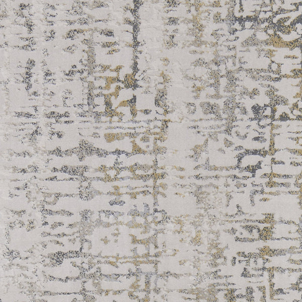 Homeroots 8' Ivory And Gray Abstract Distressed Runner Rug Ivory,Gray Polypropylene,Polyester 511761