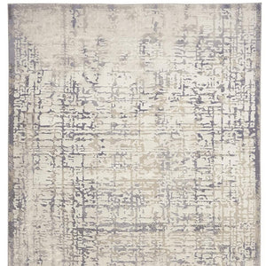 Homeroots 12' X 15' Ivory And Gray Abstract Stain Resistant Area Rug Ivory,Gray Polypropylene 511762