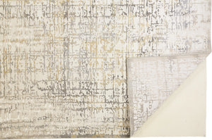 Homeroots 12' X 15' Ivory And Gray Abstract Stain Resistant Area Rug Ivory,Gray Polypropylene 511762