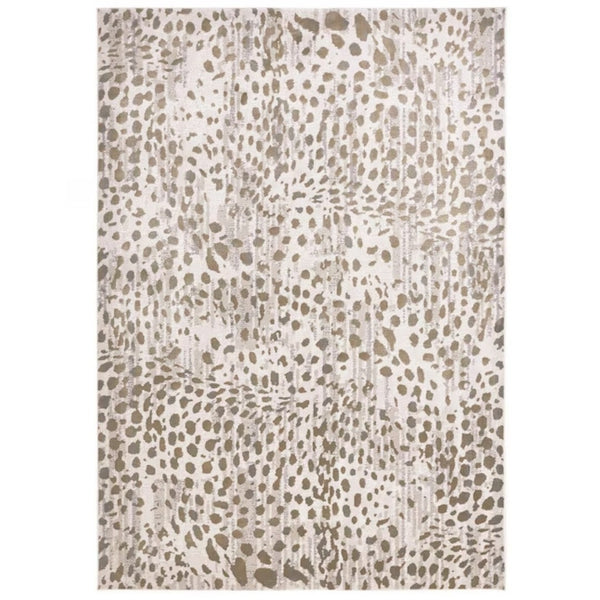 HomeRoots 5' Brown and Ivory Abstract Area Rug – Stain Resistant, Durable Design for Modern Living Spaces 5' X 8' 511764