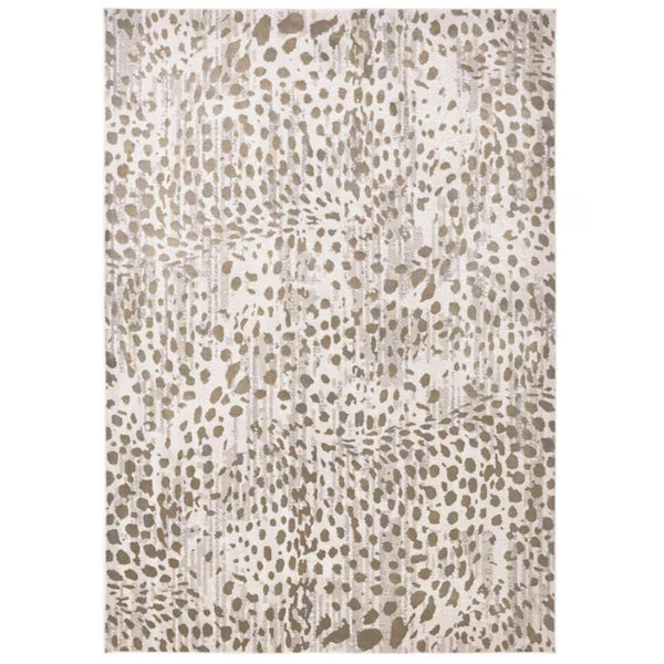 HomeRoots 5' Brown and Ivory Abstract Area Rug – Stain Resistant, Durable Design for Modern Living Spaces 5' X 8' 511764