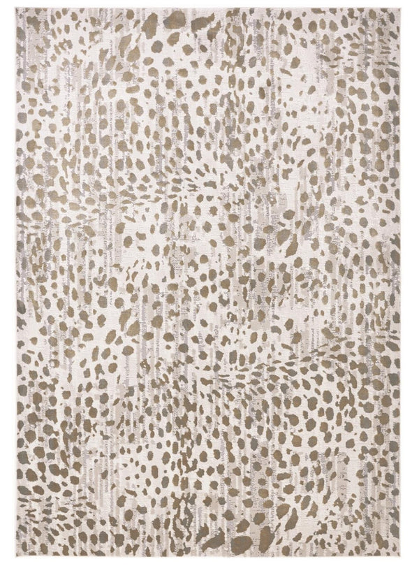 HomeRoots 5' Brown and Ivory Abstract Area Rug – Stain Resistant, Durable Design for Modern Living Spaces 7' X 10' 511765