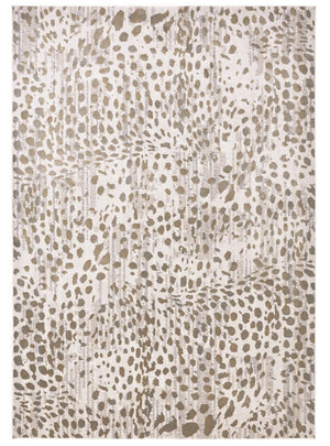 HomeRoots 5' Brown and Ivory Abstract Area Rug – Stain Resistant, Durable Design for Modern Living Spaces 10' X 13' 511767
