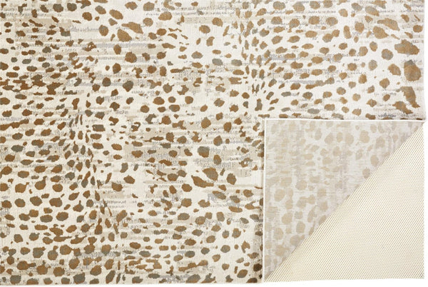 HomeRoots 5' Brown and Ivory Abstract Area Rug – Stain Resistant, Durable Design for Modern Living Spaces 12' X 15' 511769