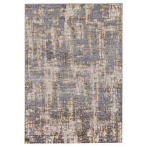 HomeRoots 5' Gray and Gold Abstract Area Rug - Modern Contemporary Design for Living Rooms and High-Traffic Spaces 12' X 15' 511783