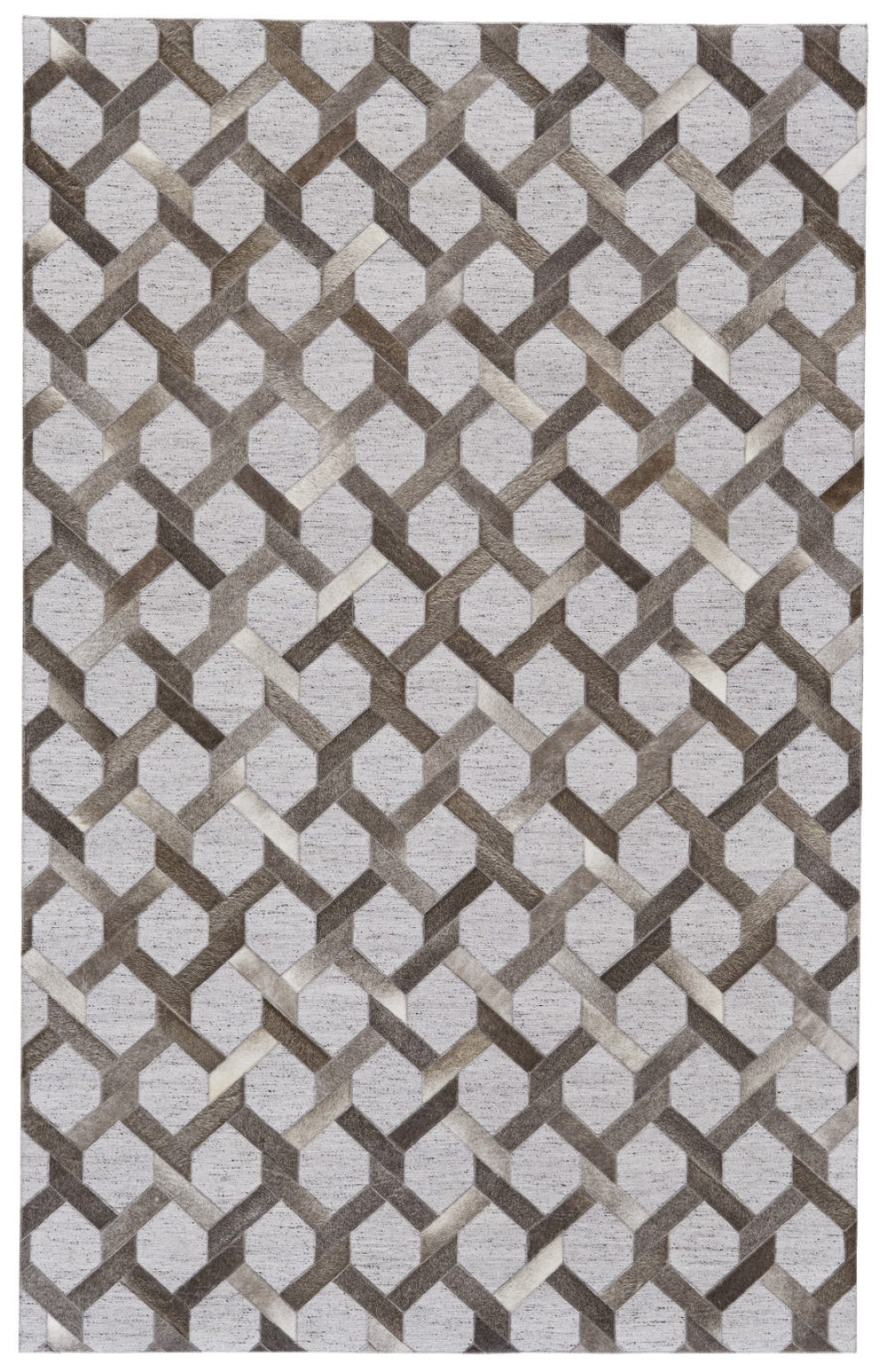 HomeRoots 5' Hand-Woven Gray Geometric Area Rug – Modern Texture & Style for Any Room Décor, Durable & Unique 5' X 8' 511792