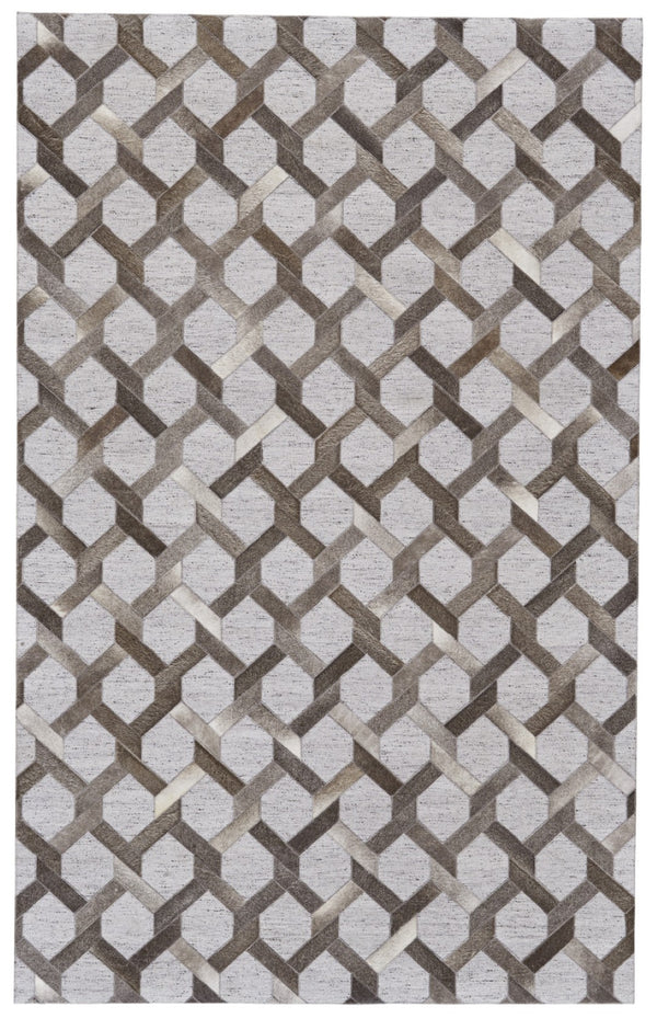 HomeRoots 5' Hand-Woven Gray Geometric Area Rug – Modern Texture & Style for Any Room Décor, Durable & Unique 8' X 11' 511793