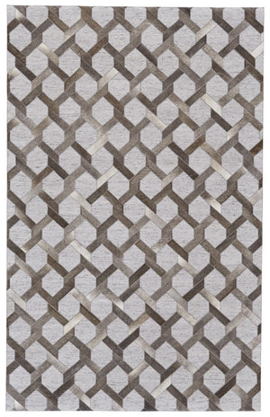 HomeRoots 5' Hand-Woven Gray Geometric Area Rug – Modern Texture & Style for Any Room Décor, Durable & Unique 10' X 13' 511794