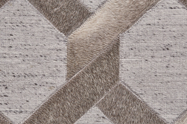 HomeRoots 5' Hand-Woven Gray Geometric Area Rug – Modern Texture & Style for Any Room Décor, Durable & Unique 10' X 13' 511794
