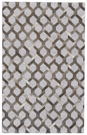 Homeroots 2' X 3' Gray Taupe And Silver Geometric Hand Woven Area Rug - Unique Artisan Design For Sophisticated Spaces 2' X 3' Viscose 511795