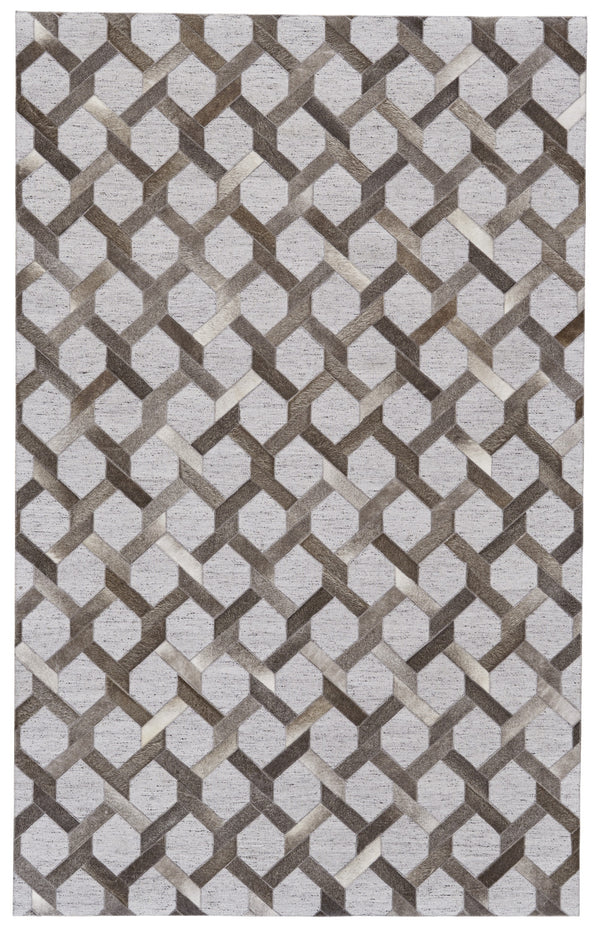 Homeroots 2' X 3' Gray Taupe And Silver Geometric Hand Woven Area Rug - Unique Artisan Design For Sophisticated Spaces 2' X 3' Viscose 511795