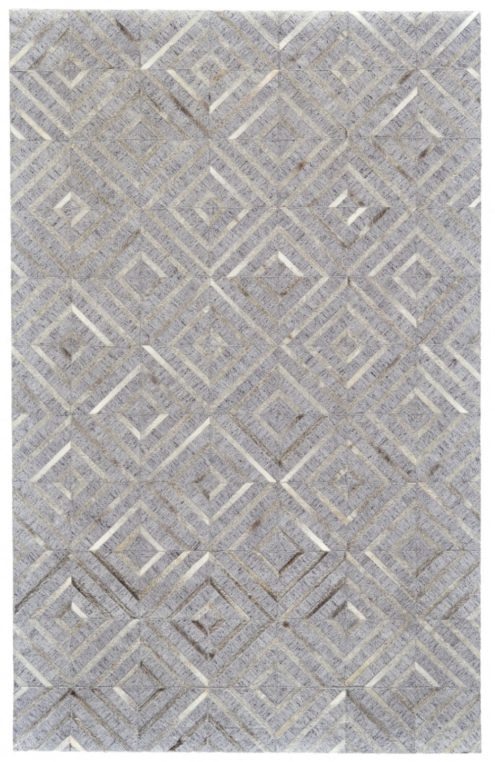 HomeRoots 5' Gray and Ivory Geometric Hand-Woven Area Rug - Contemporary Design for Any Room Décor 5' X 8' 511796