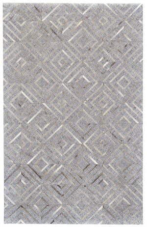 Homeroots 10' X 13' Gray Taupe And Ivory Geometric Hand Woven Area Rug  Viscose 511798