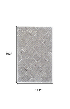 HomeRoots 5' Gray and Ivory Geometric Hand-Woven Area Rug - Contemporary Design for Any Room Décor 10' X 13' 511798