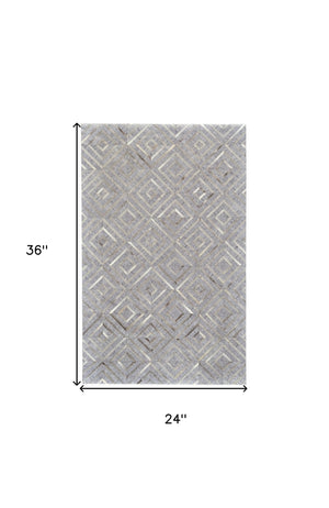 Homeroots 2' Geometric Hand Woven Area Rug In Gray Taupe & Ivory - Unique Artisan Design For Cozy Spaces 2' X 3' Viscose 511799