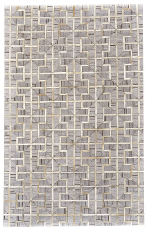 Homeroots 8' X 11' Gray Ivory And Brown Geometric Hand Woven Area Rug Gray,Ivory,Brown Viscose 511805