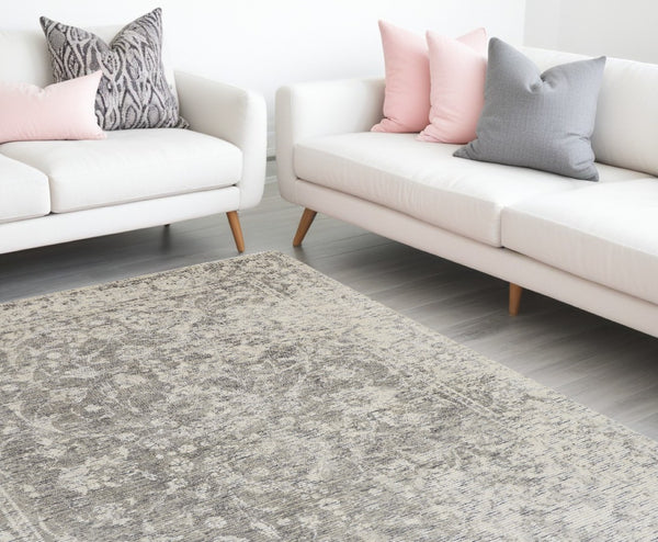 HomeRoots 10' Hand-Woven Abstract Area Rug in Soft Ivory, Blue, and Tan – Elegant Design for Your Home Décor 10' X 13' 511824