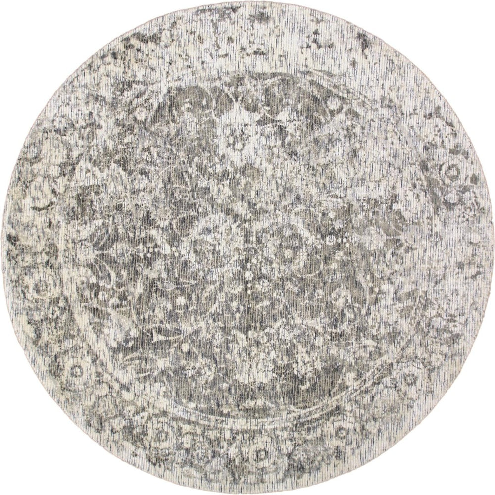 HomeRoots 10' Hand-Woven Abstract Area Rug in Soft Ivory, Blue, and Tan – Elegant Design for Your Home Décor 8' Round 511825