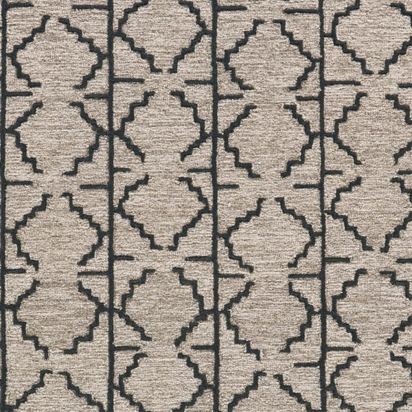 HomeRoots 4' Hand-Tufted Wool Geometric Area Rug in Black and Taupe - Soft, Durable, Unique, and Stylish 4' X 6' 511832