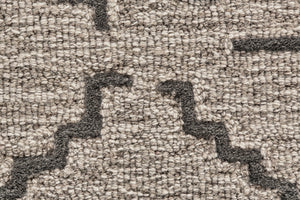 HomeRoots 4' Hand-Tufted Wool Geometric Area Rug in Black and Taupe - Soft, Durable, Unique, and Stylish 8' X 11' 511834