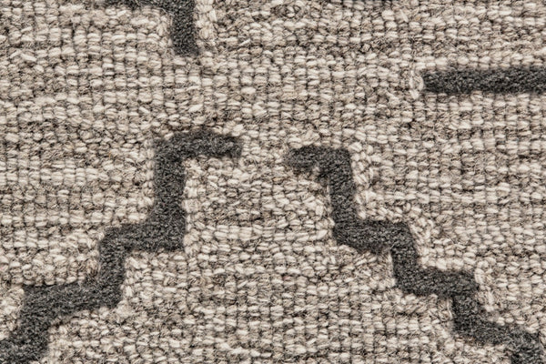 HomeRoots 4' Hand-Tufted Wool Geometric Area Rug in Black and Taupe - Soft, Durable, Unique, and Stylish 10' X 13' 511835