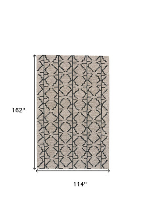 HomeRoots 4' Hand-Tufted Wool Geometric Area Rug in Black and Taupe - Soft, Durable, Unique, and Stylish 10' X 13' 511835