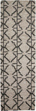 Homeroots 8' Black And Taupe Geometric Hand Tufted Runner Rug  Wool Blend 511836