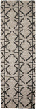 Homeroots 8' Black And Taupe Geometric Hand Tufted Runner Rug  Wool Blend 511836